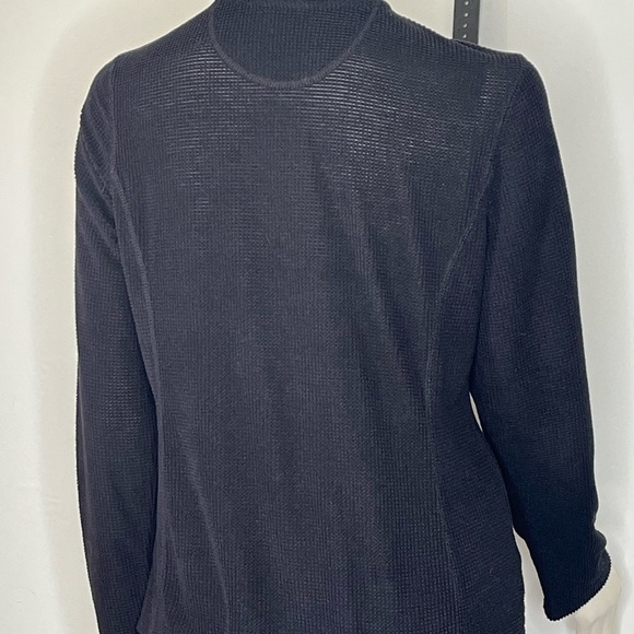 Tangerine 1/4 Zip Textured Black Squares Pullover Jacket Sz Large - Picture 4 of 6